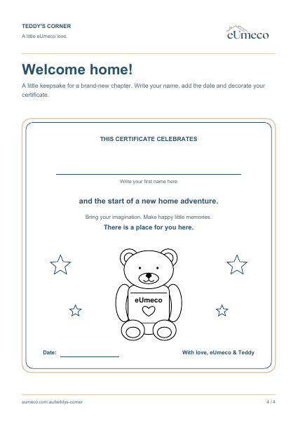 Preview of Welcome-home certificate